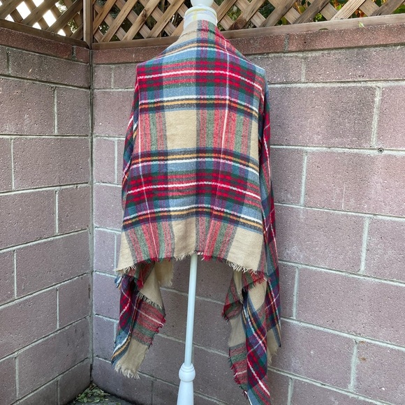 Plaid Scarf Set Blanket Oversized Long One Size - Picture 4 of 13